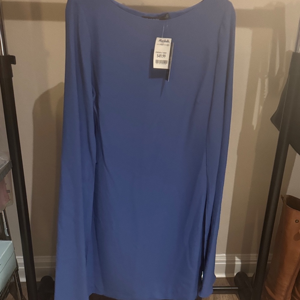 Lauren Ralph Lauren Long Sleeve Blue Dress